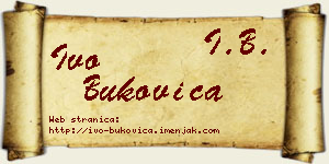 Ivo Bukovica vizit kartica